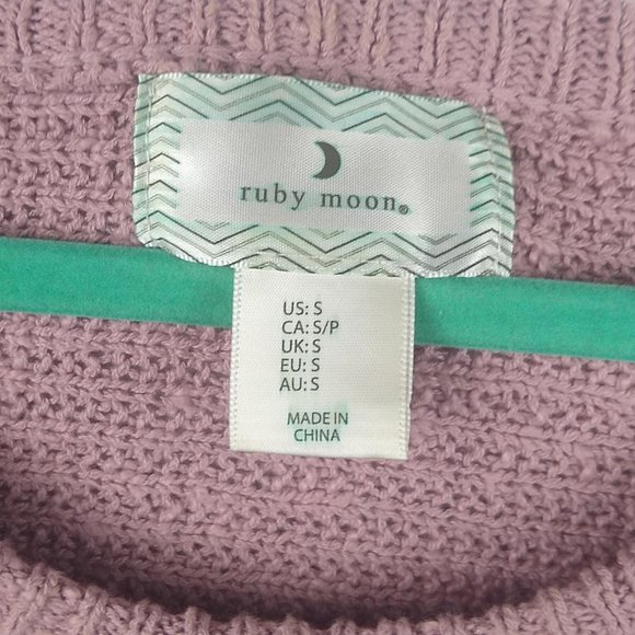 Ruby Moon Frayed Hem Knit Tunic Sweater sz S - Picture 4 of 5